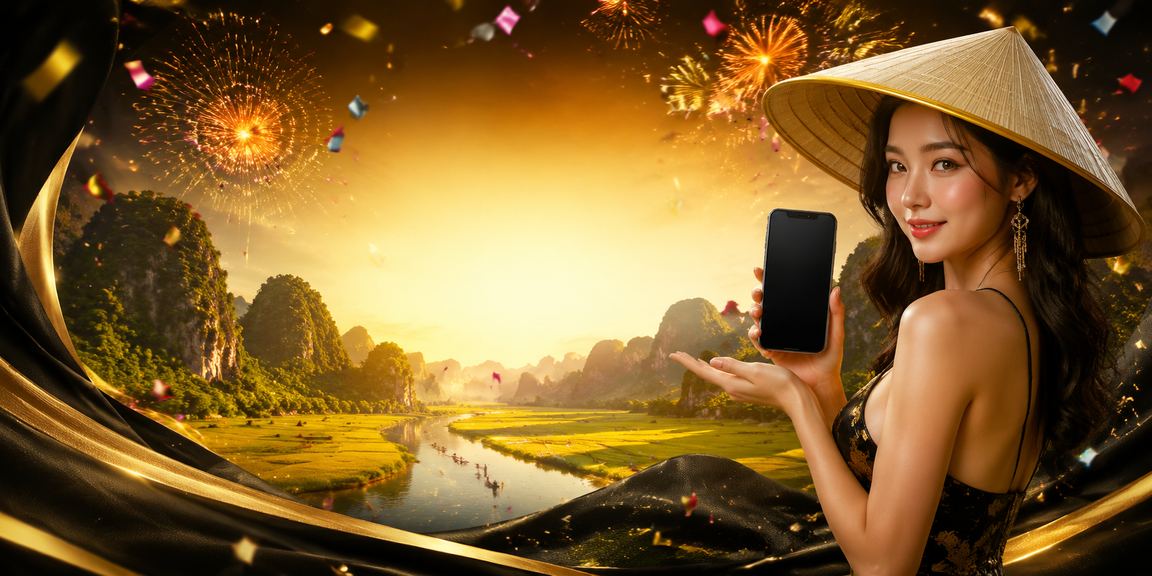 Người dùng nạp tiền cá cược trực tuyến tại vùng nông thôn Ninh Bình với nón lá